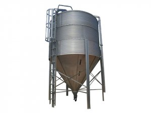 Main feeding line silo and hopper